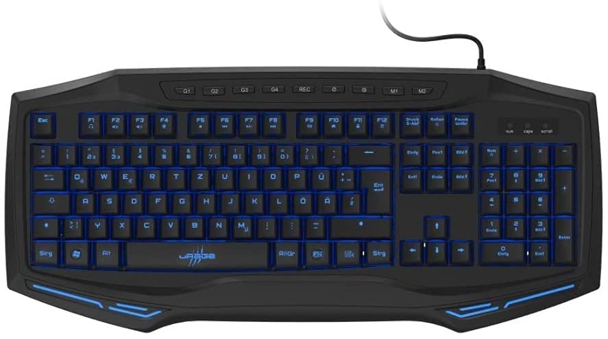 Urage D3186040 Exodus 300 Illuminated Gaming Wired Keyboard, Black