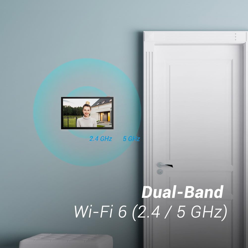 EZVIZ Battery Video Door Intercom with Solar Panel, 2K Intercom with Camera, 7 Inch Colour Touch Screen and 2-Way Audio, Dual Band, Door Intercom Supports Password, Halow Connection, EP7