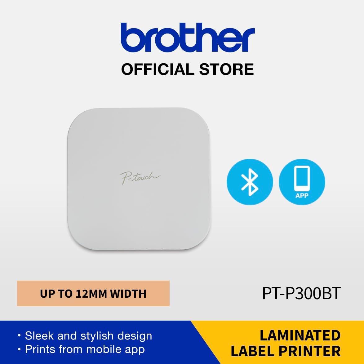 Brother P-Touch Cube Label Maker PT-P300BT, Bluetooth Connectivity, Stylish and Portable