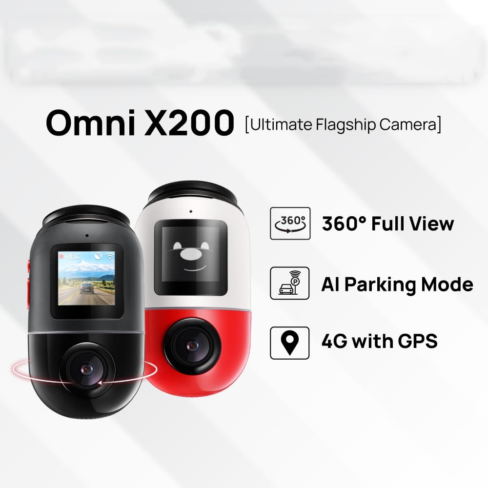 70mai Omni X200 Dash Camera 64GB Red/White