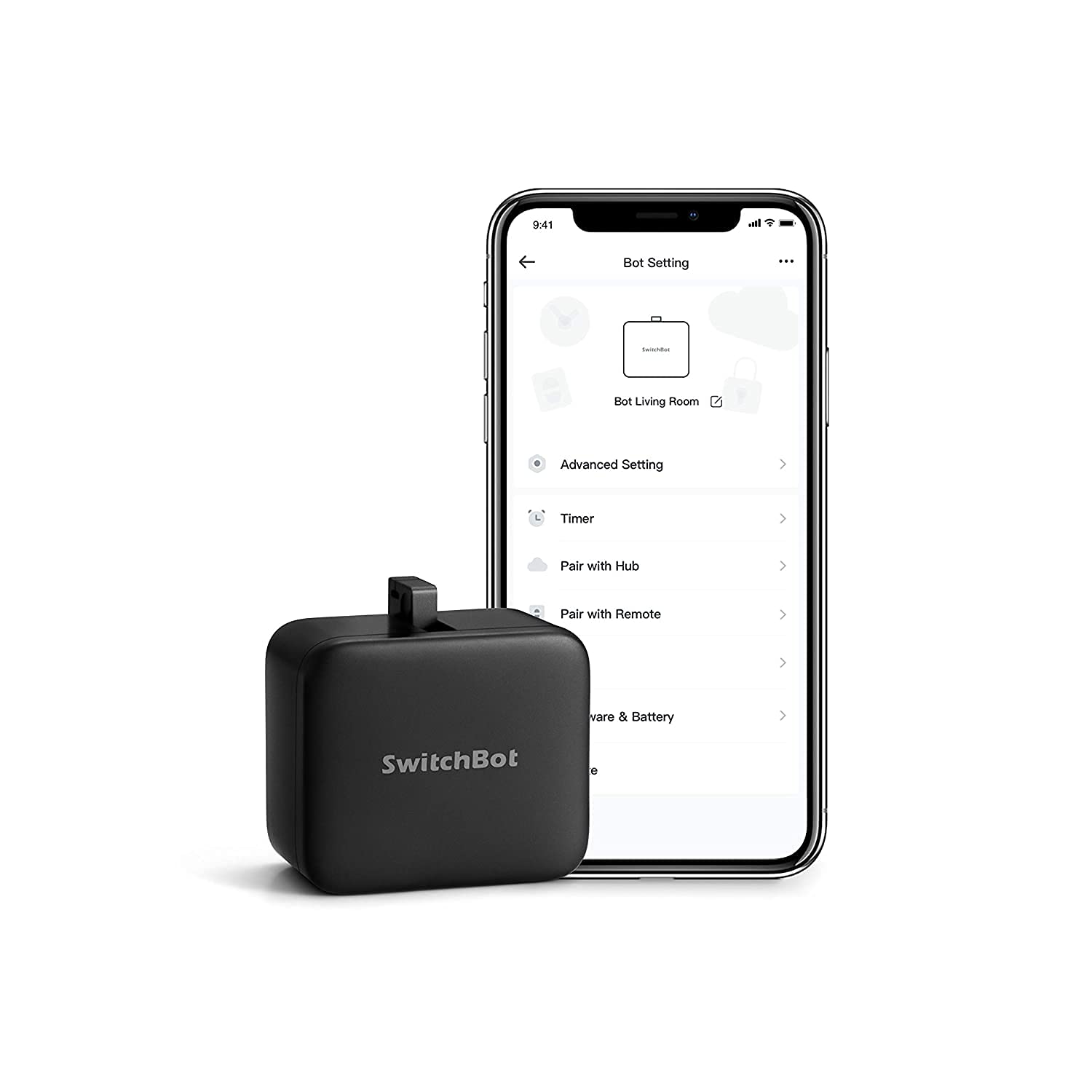 سويتش بوت، جهاز تحكم بالصوت او التطبيق - اسود، SWITCHBOT-S1