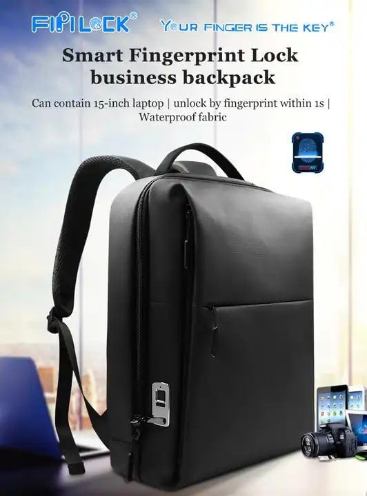 Smart Fingerprint Lock Anti Theft Business Laptop Backpack