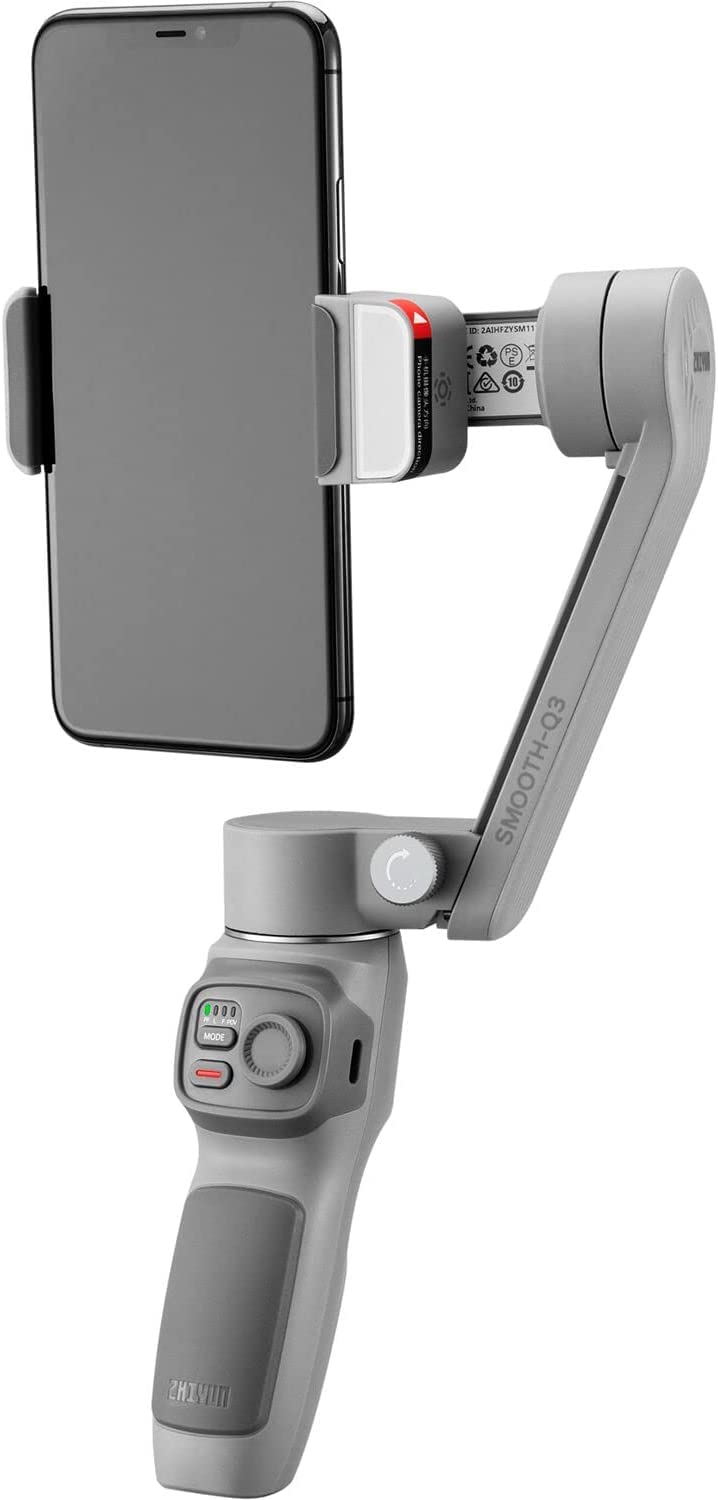 Zhi yun Smooth Q3 3-Axis Handheld Gimbal Stabilizer for Smartphone Foldable Phone Gimbal with Light Auto Inception Dolly-Zoom Time-Lapse Compatible with iPhone 14 13 Pro Max Android Phone Vlog Kit