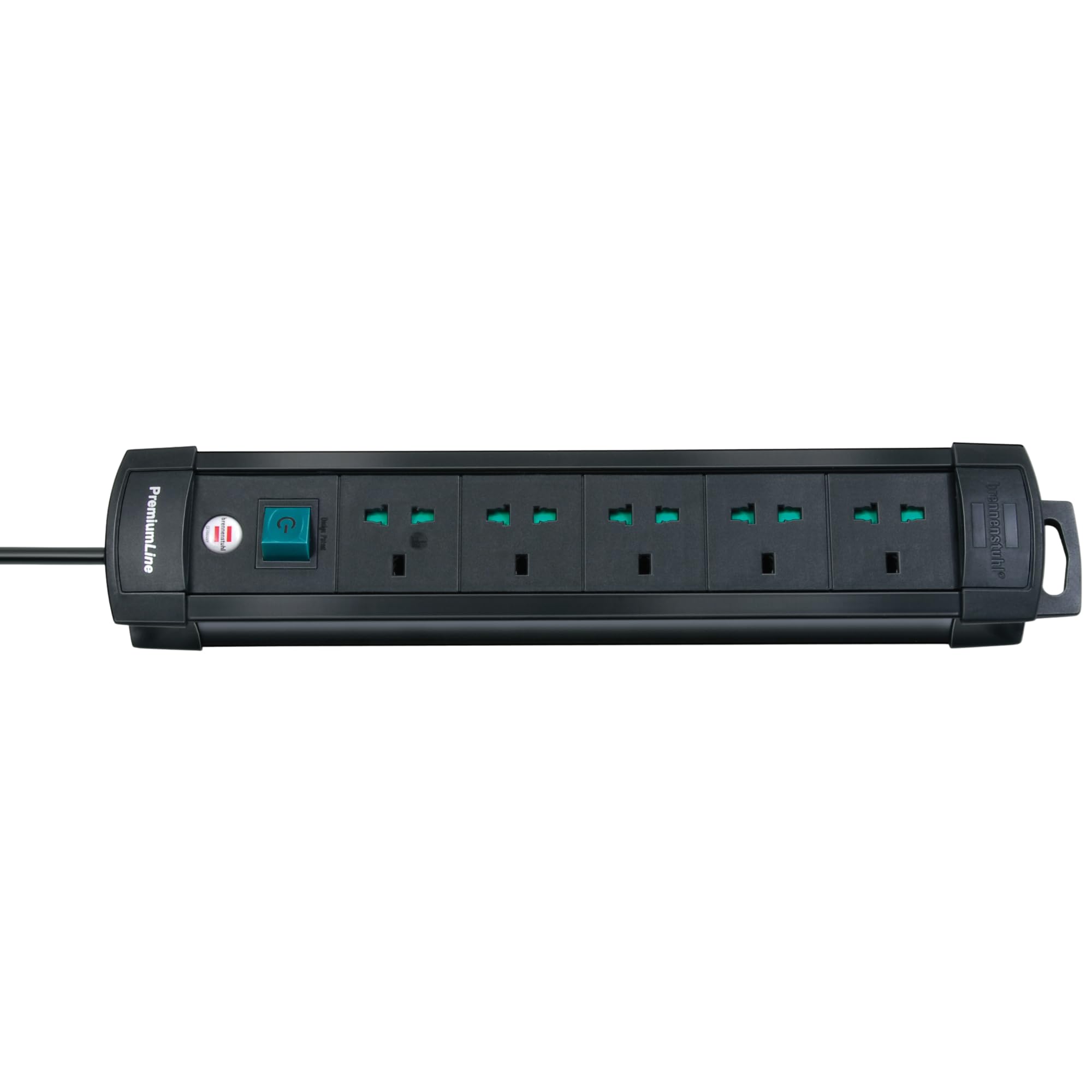 Brennenstuhl 1156007135 Premium-Multi-Line 5-Way Extension Socket, 3 m Length, Black, 8 - 9 Years