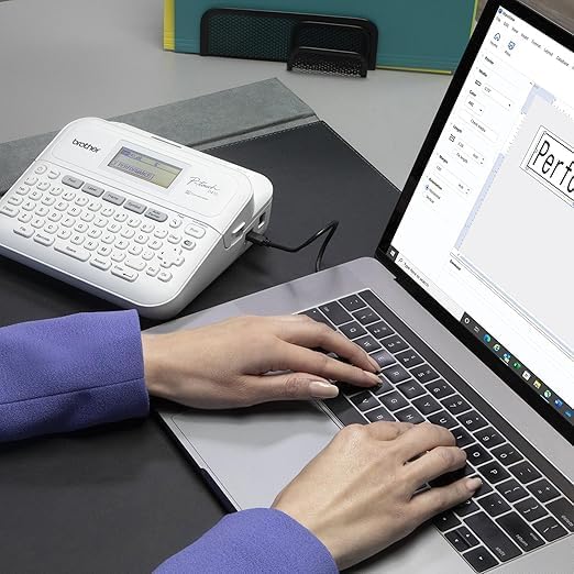 بروذر طابعة ملصقات بي تاتش PT-D410، تدعم طباعة الباركود، قابلة للتوصيل بالكمبيوتر