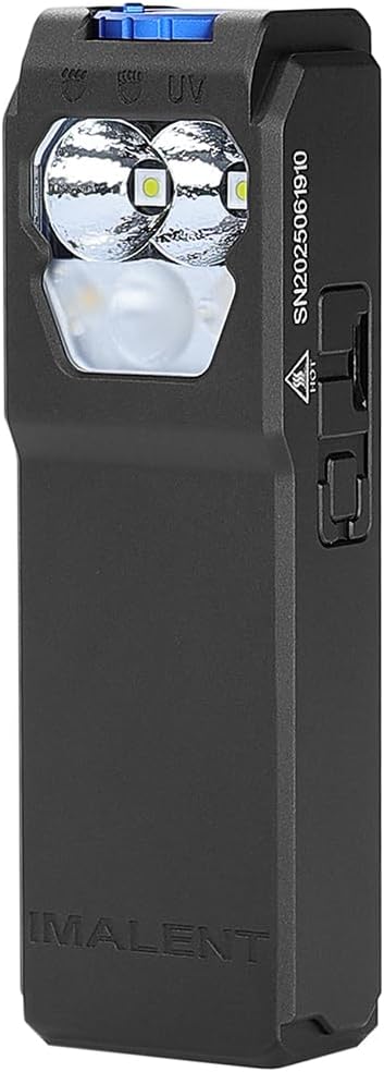 IMALENT GR36 2800 Lumen USB-C Rechargeable LED Clip Flashlight, 3-in-1 with Cool White, Warm Light & UV, EDC Mini Magnetic Base Torch Waterproof for Running,Working and Outdoor Home Emergencies