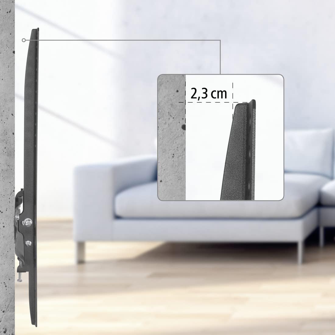 Hama TV Wall Mount Fix 118104, One Star, 400 x 400, 165 cm (65 Inch), Black - (Pack of 1)