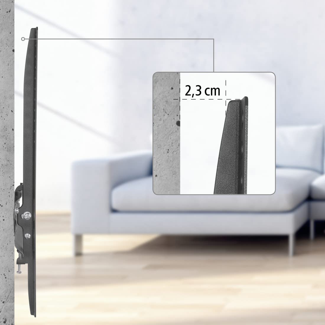 Hama TV Wall Mount Fix 118104, One Star, 400 x 400, 165 cm (65 Inch), Black - (Pack of 1)