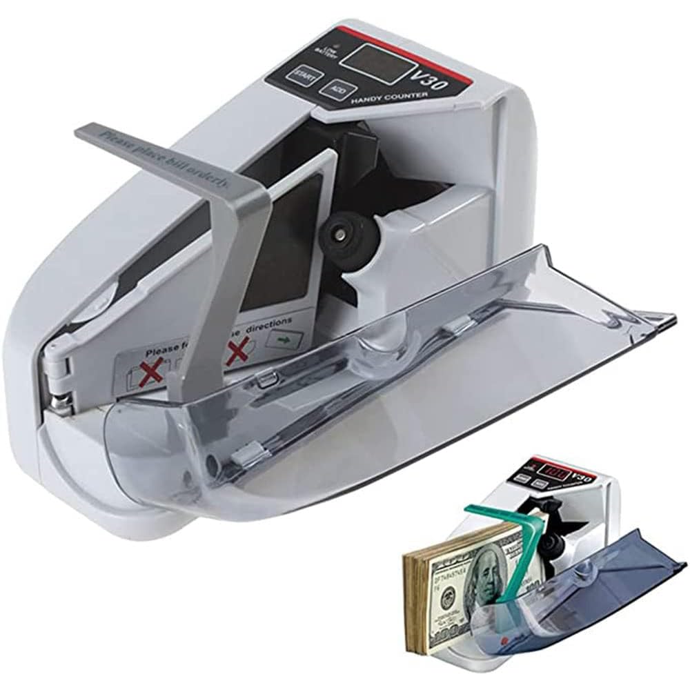 Cash Money Counting Machine, Money Counter Machine, Handheld Mini Portable Bill Cash Money Register Currency Counter Counting Machine with LED Display Financial Equipment