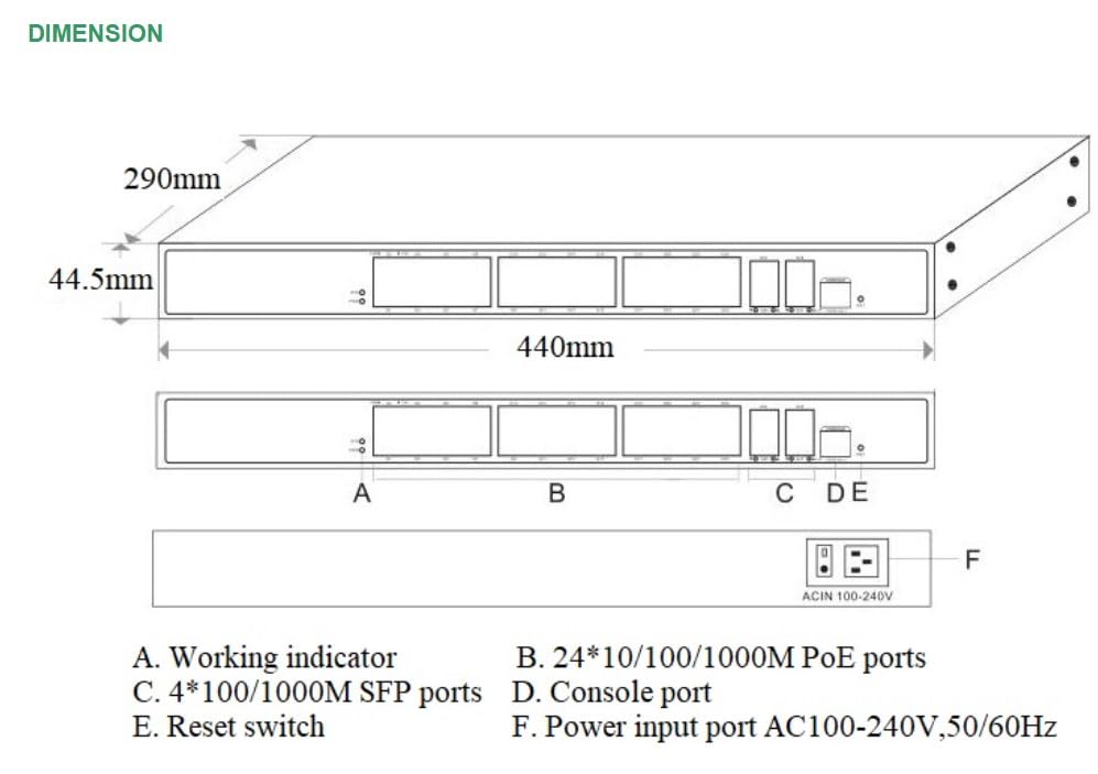 ONV Gigabit 28-port L2+ managed PoE switch POE33028PFM-at