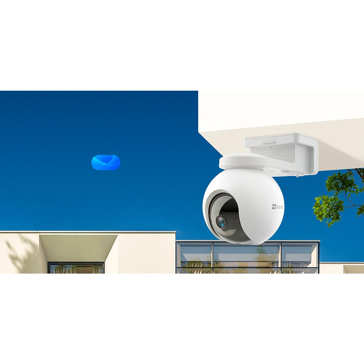EZVIZ 2K Security Camera Outdoor Wireless, 360° PTZ Auto Tracking, Color Night Vision,WiFi Camera Surveillance Exterieur Home, Human Detection, Two Way Audio, Alexa,10400mAh, CB8 Kit with Solar Panel