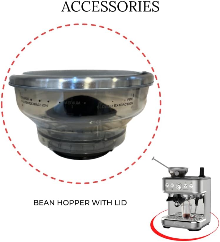 MEBASHI Commercial Coffee Machine with CF Grinder, 2.3L Capacity, 15 Bar Pressure, Stainless Steel (ME-CCM2053)(1770W)