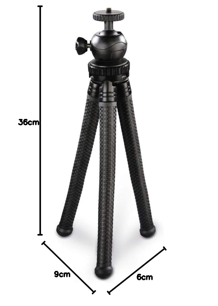 Hama Flex Pro 4605 Tripod for Smartphones/GoPro/Photo Cameras, 27cm, Black
