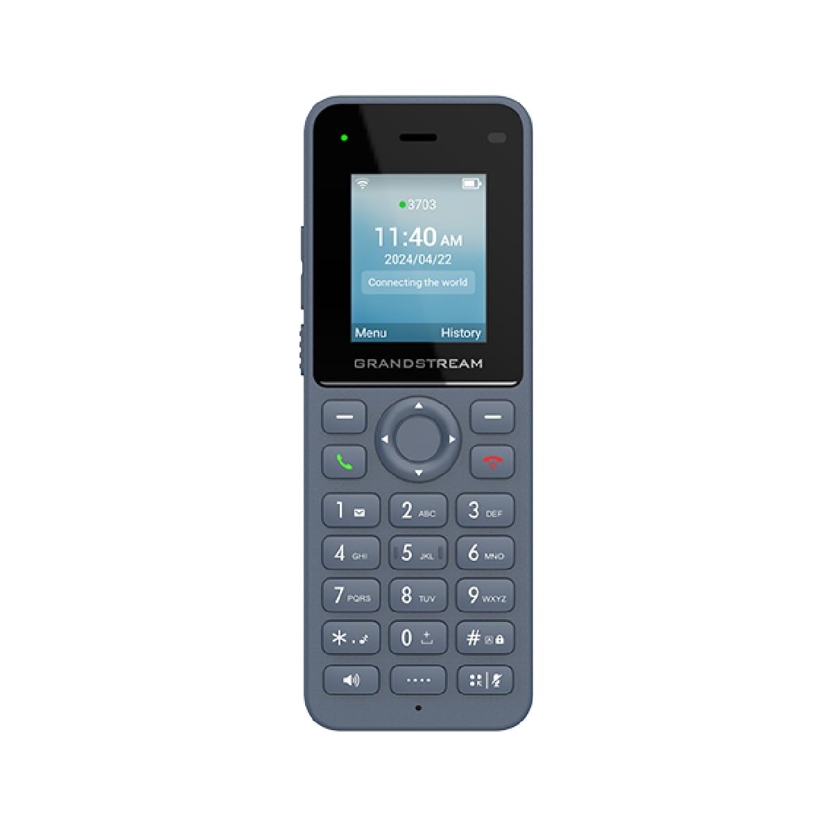جراندستريم هاتف WP816 لاسلكي واي فاي IP مع نطاق مزدوج مدمج 802.11a/b/g/n/AC/AX ووقت تحدث 6 ساعات.