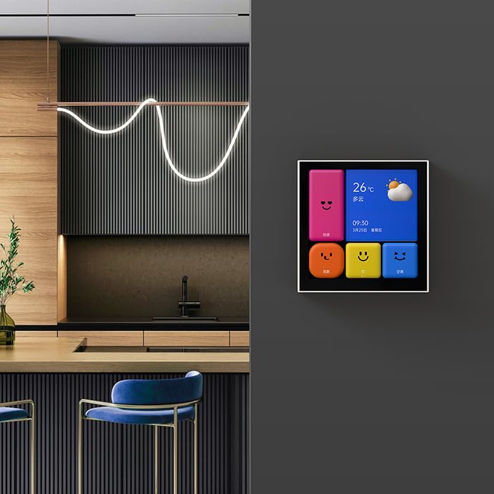Aqara Panel Switch S100, 3-Gang Smart Touch Screen Switch, Wi-Fi Enabled, HomeKit Compatible, MP-K04D White