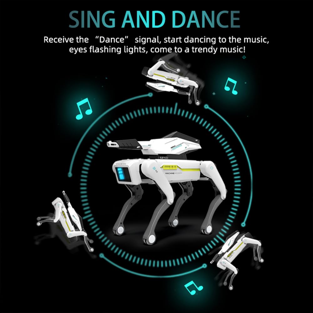 X-Verse RC Robot Dog for Children Remote Controlled Toy, Programmable Dance Music Robot Dog, Shooting Water Bombs Voice and Interact, Gifts for Boys, Girls 3-12 Years
