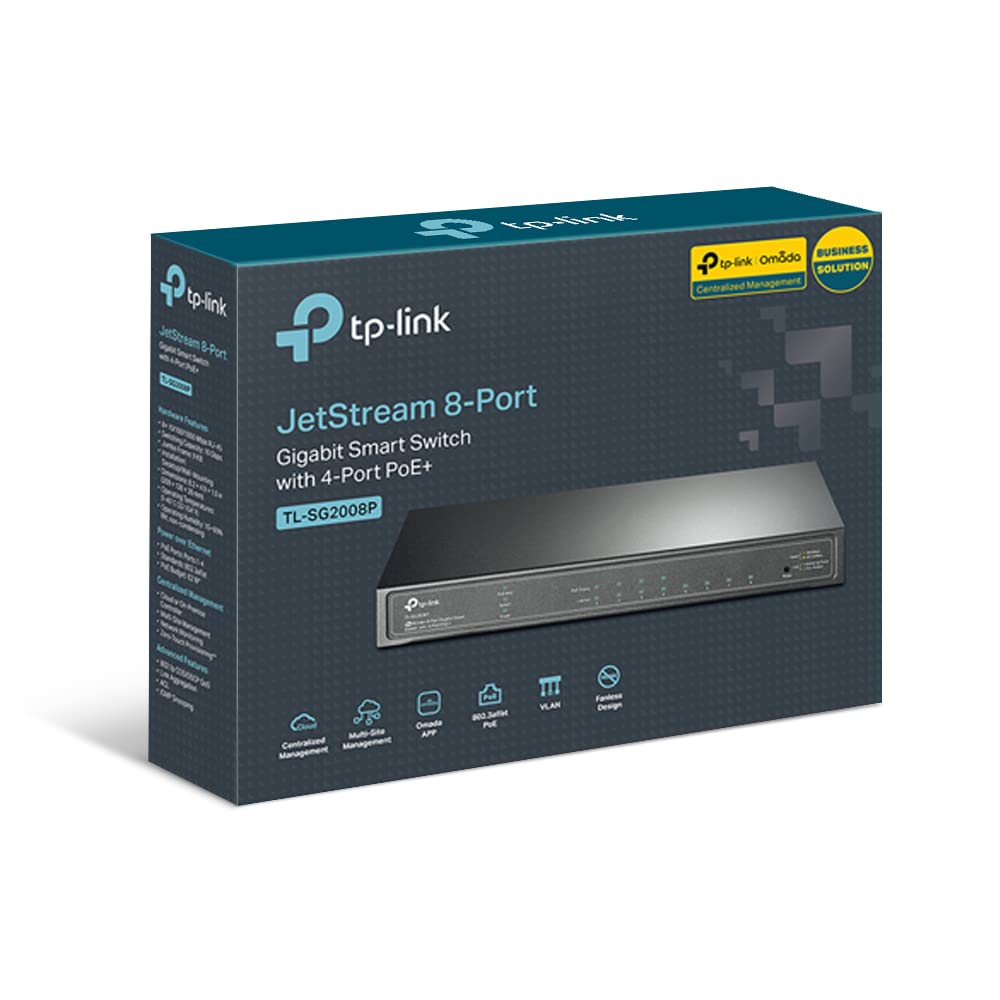 TP-Link JetStream Smart Switch 8-Port Gigabit with 4 PoE+ Ports (TL-SG2008P)