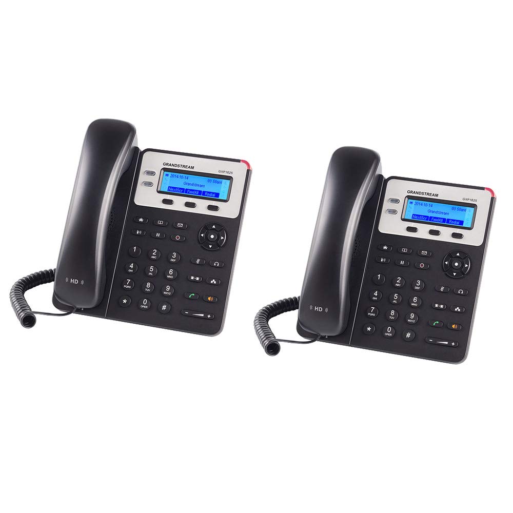 Grandstream GXP1625, 2 SIP acct, SMB IP Phone, Multi-language PoE Bundle of 2