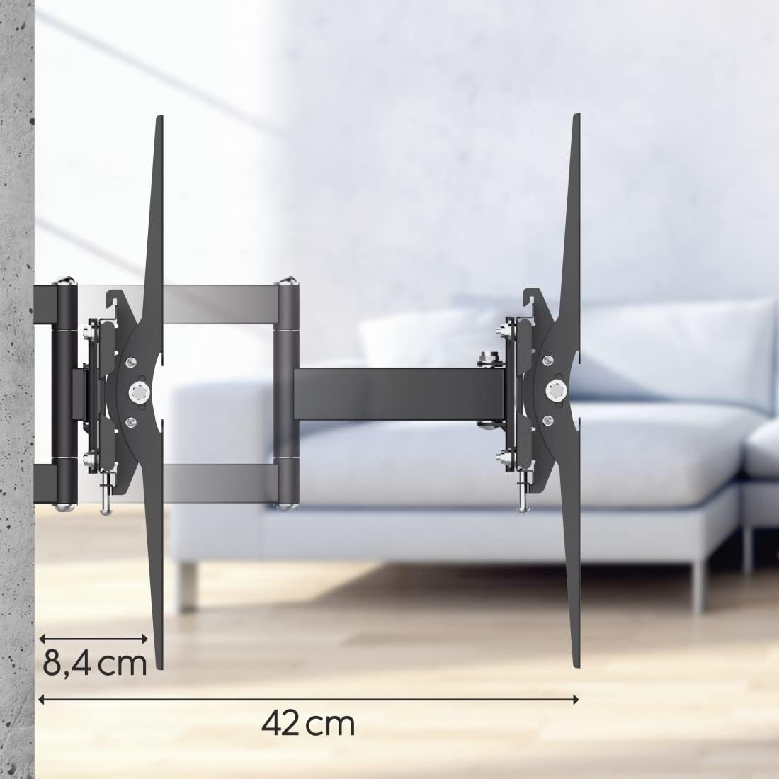 Hama 220831 FULLMOTION TV Wall Bracket, 600x400 32" to 84", Black