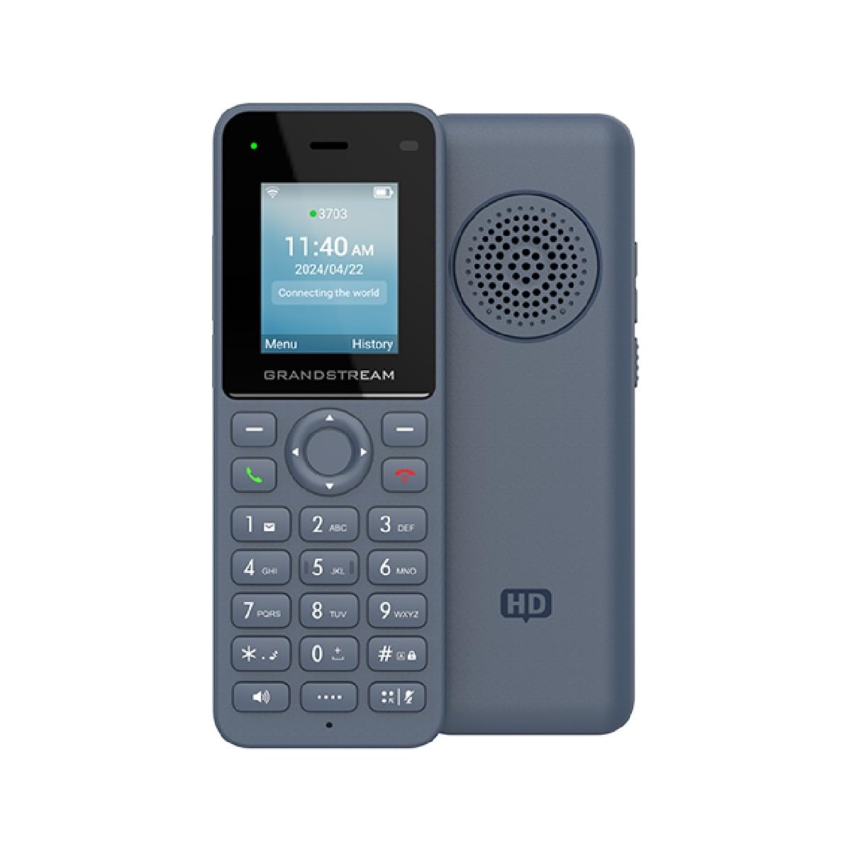جراندستريم هاتف WP816 لاسلكي واي فاي IP مع نطاق مزدوج مدمج 802.11a/b/g/n/AC/AX ووقت تحدث 6 ساعات.