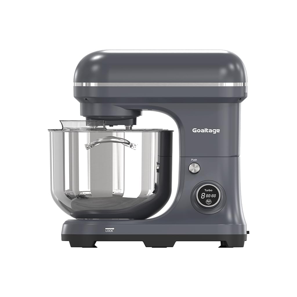Goaltage MIX01 Food Mixer, Stainless Steel Stand Mixer with 8-Speed Modes, 10L Large Capacity, Digital Display, and Premium Quality, 2000W