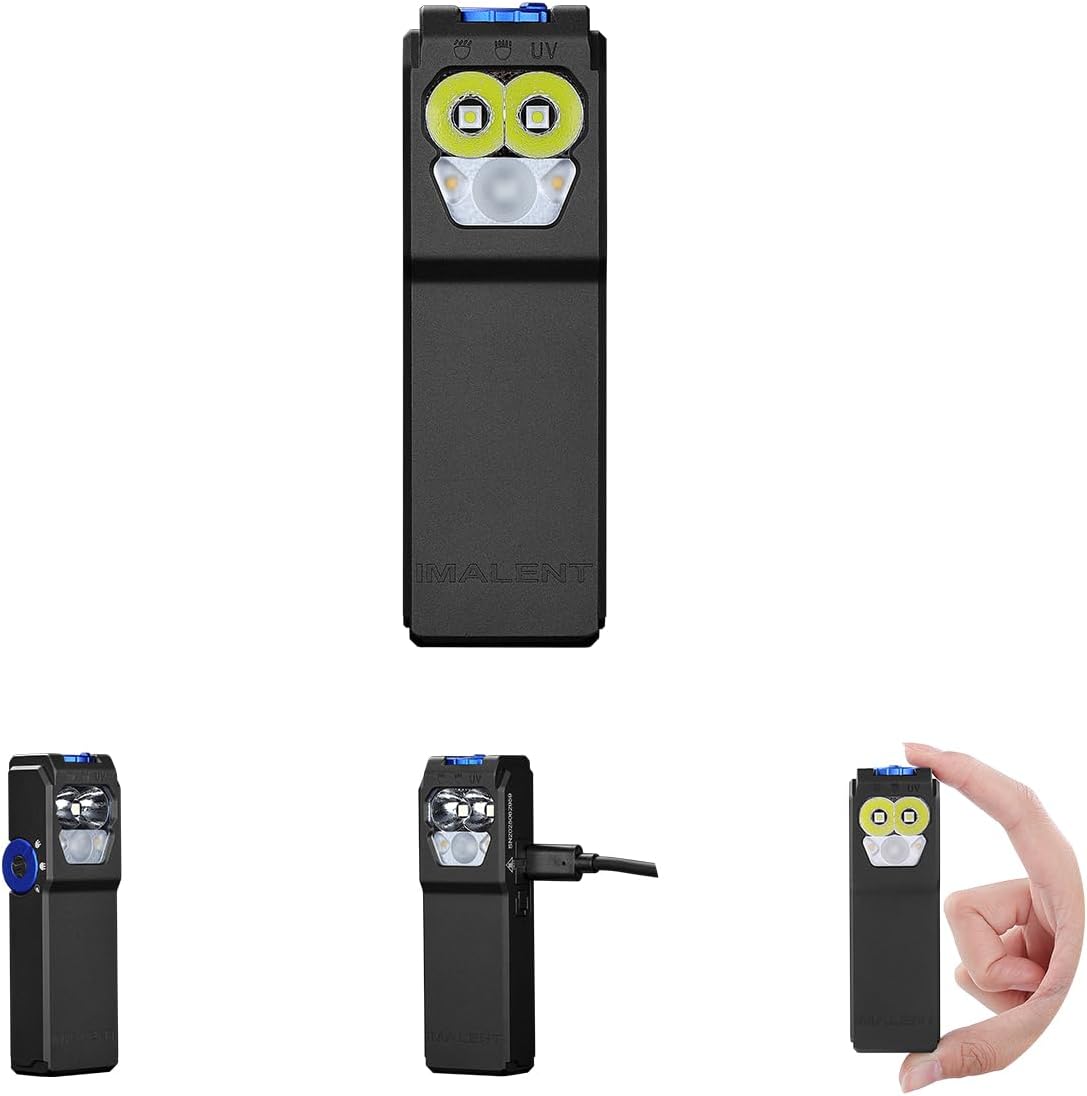 Imalent GR36 Rechargeable EDC Flashlight 2800 Lumens with Three Built-in Sources, Pocket Clip, UV Flash Light, Magnetic Light for Work, Cycling, Camping and Professional Inspection