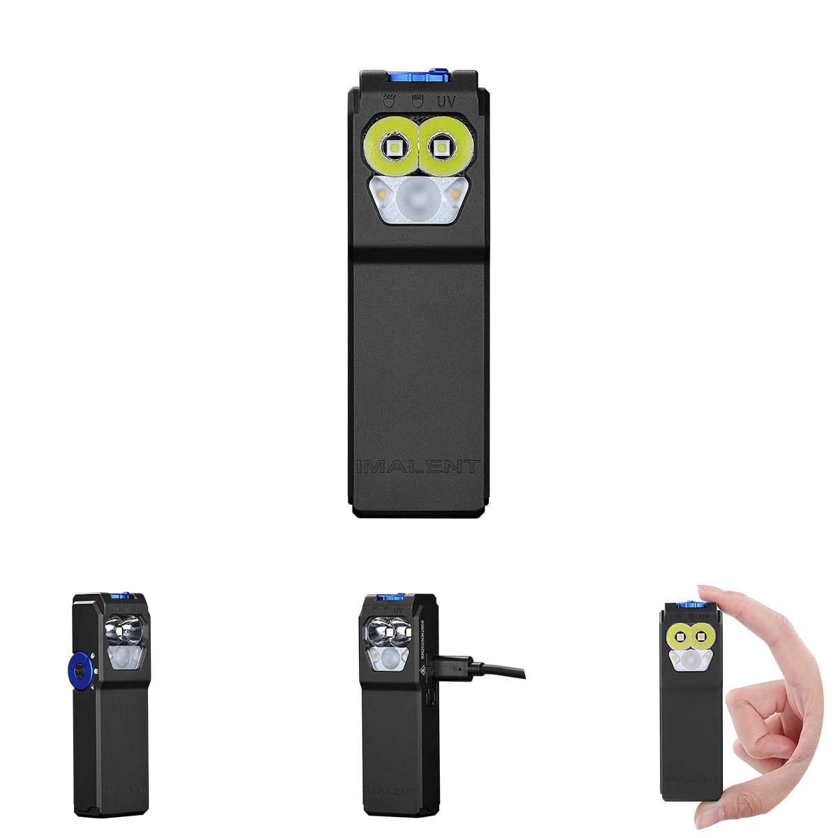 Imalent GR36 Rechargeable EDC Flashlight 2800 Lumens with Three Built-in Sources, Pocket Clip, UV Flash Light, Magnetic Light for Work, Cycling, Camping and Professional Inspection