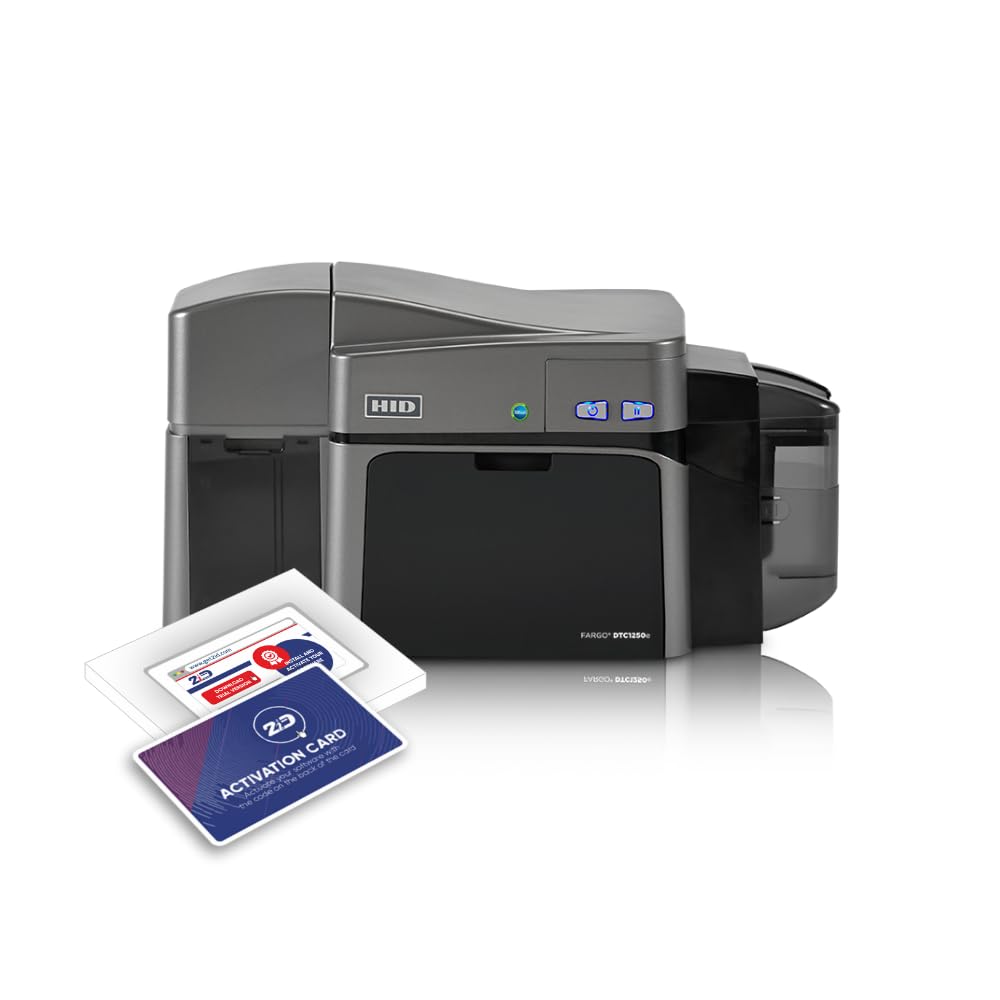 Fargo DTC1250e 050100 Dual-Sided ID Card Printer | Professional ID Card Machine for Business, Government, Student ID Cards and More