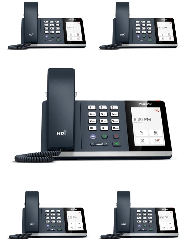 Yealink MP54-TEAMS Edition Desk IP Phone [5 Pack] Cost-Effective IP Phone for Team, 4 inch (800 x 480) Capacitive Touch Screen, PoE, Power Adapter Not Included