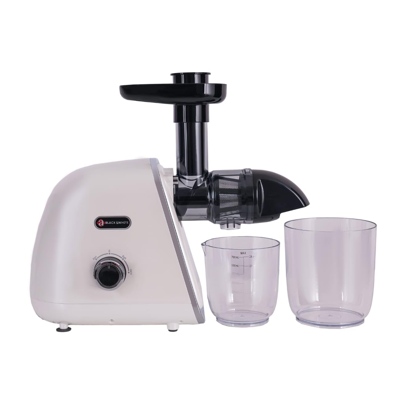 Black & White Slow Juicer with 7 Speed Control Buttons and Reverse Function BWSJ1515W