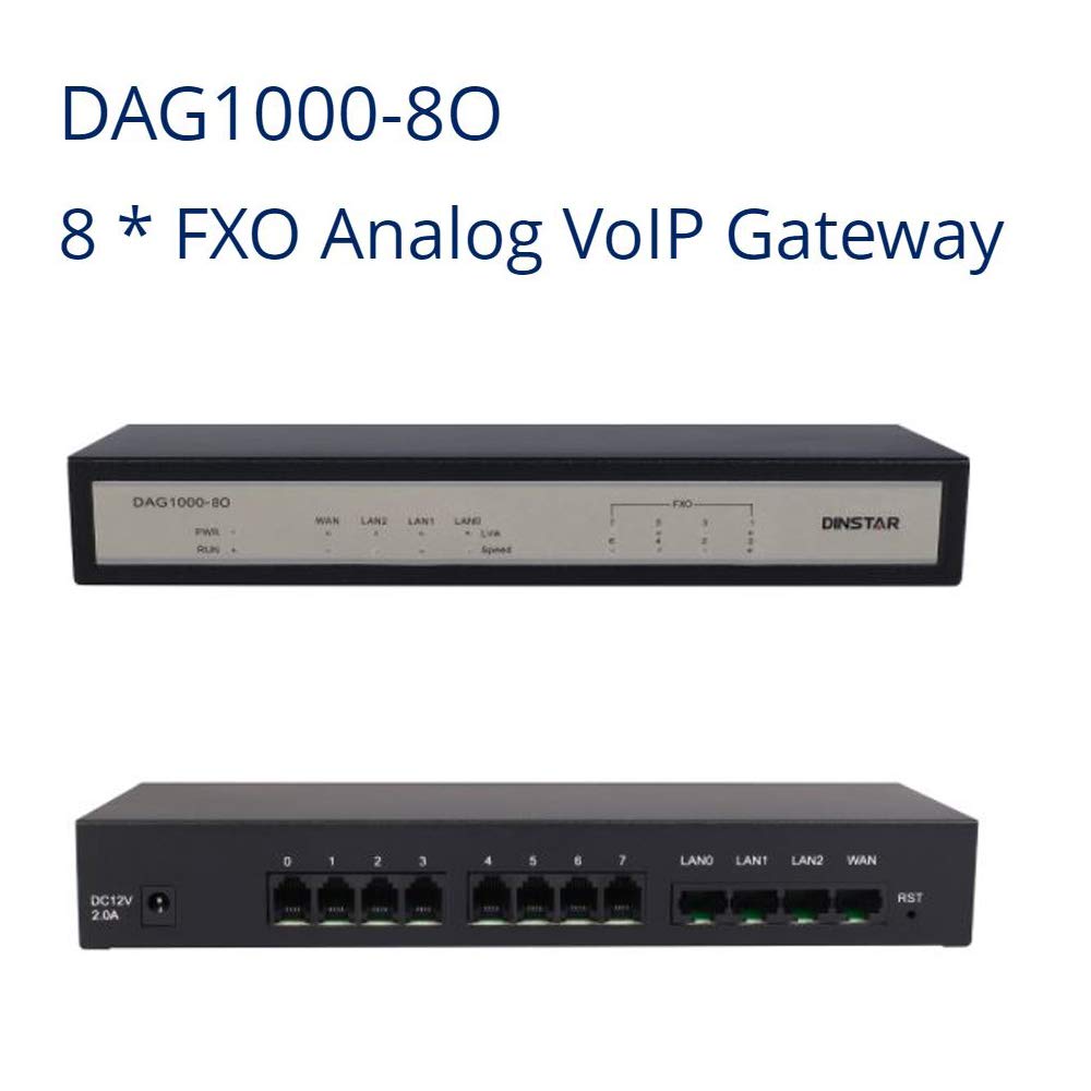 DAG1000-8O FXO انالوج VoIP بوابة تشغيل بسيط