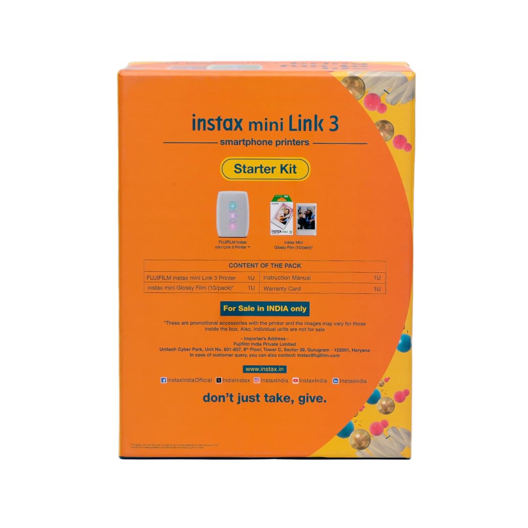 Fujifilm instax Mini Link 3 Smartphone Photo Printer Starter Kit, Green