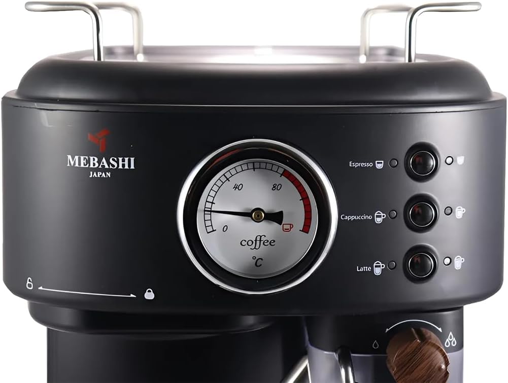 مايباشي ماكينة تحضير قهوة اسبريسو ME-ECM2500 مع خزان حليب 500 مل - 1.5 لتر، 15 بار، اسود، تشغيل بزر واحد (اسود)| 1250 واط
