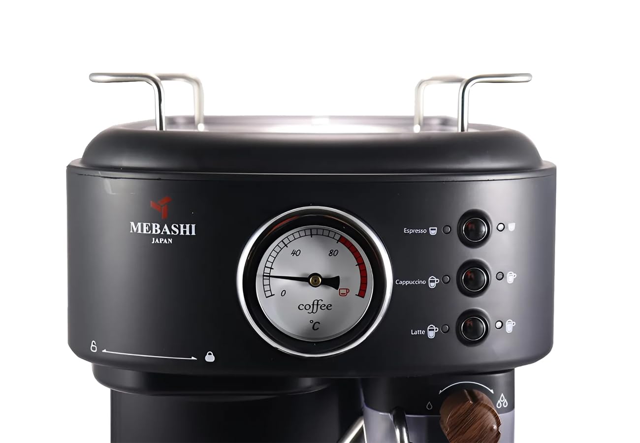 مايباشي ماكينة تحضير قهوة اسبريسو ME-ECM2500 مع خزان حليب 500 مل - 1.5 لتر، 15 بار، اسود، تشغيل بزر واحد (اسود)| 1250 واط