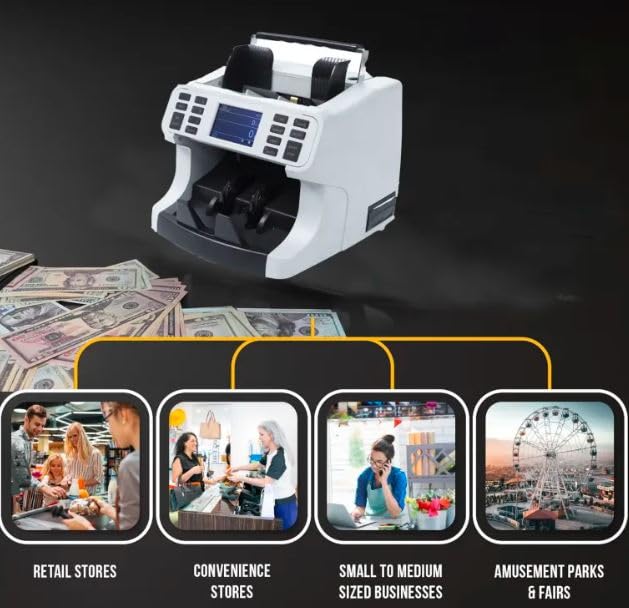 FIPKA H-8700 Mixed Value Money Counter Machine, Bill Counter Multi Currency, IMG/UV/MG/IR/WL Detection with print