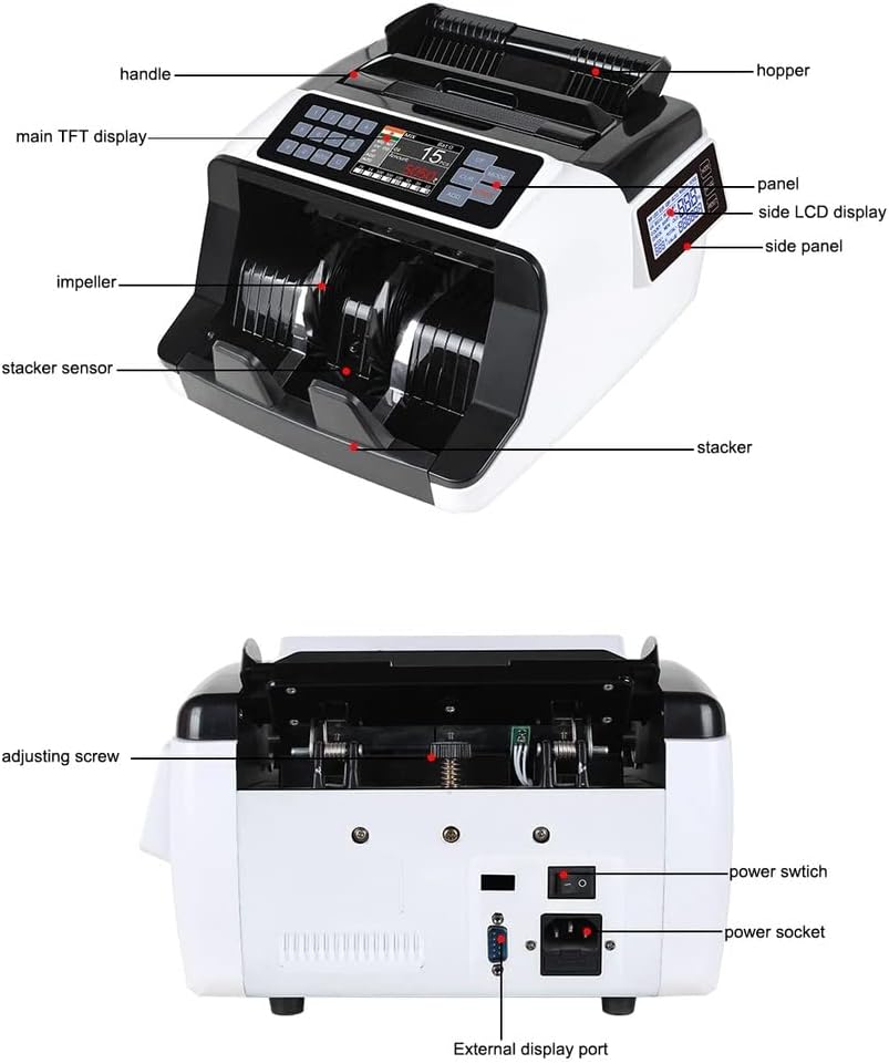 DAIA Money Counter Machine - Currency Counter with Screen - High-speed Counting & Ultraviolet/Magnetic Detection - Suitable for Most Currencies - 6 Month Warranty - For Businesses and Professionals