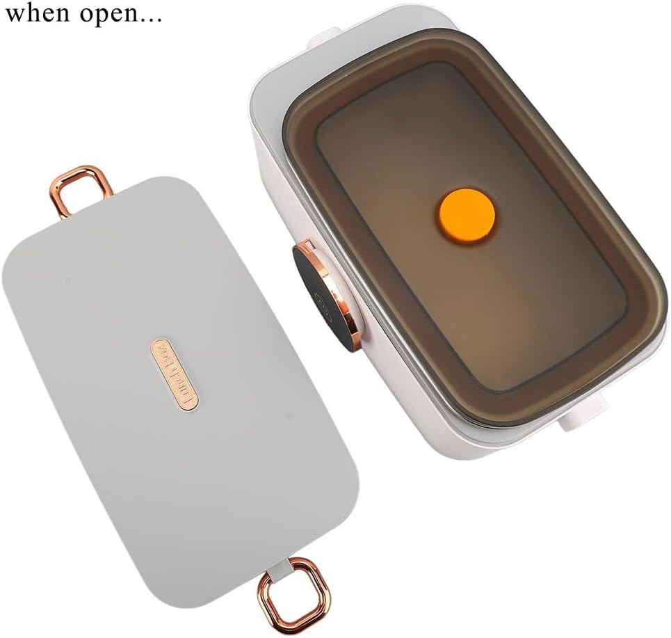 TsoLay Electric Lunch Box, Portable Food Heaters Lunch Warmer, 1L Capacity USB Rechargeable Portable Food Warmer Lunch Heater with Removable Stainless Steel Container, for Office Travel Car