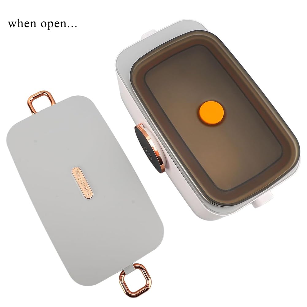 TsoLay Electric Lunch Box, Portable Food Heaters Lunch Warmer, 1L Capacity USB Rechargeable Portable Food Warmer Lunch Heater with Removable Stainless Steel Container, for Office Travel Car