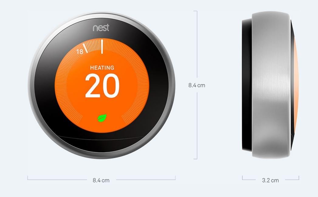 Google Nest Learning Thermostat 3rd Generation, Stainless Steel - Smart Thermostat - A Brighter Way To Save Energy