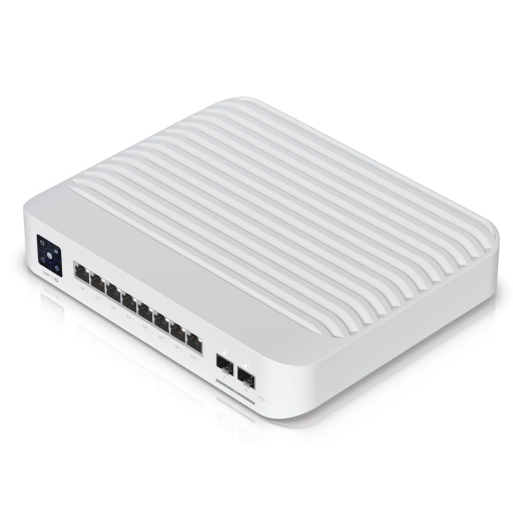 Ubiquiti Networks Switch Pro 8 PoE, 1.3 Inch Touch Screen, AR Switch Management, 8 Ports, Layer 3 Switch with PoE+ and PoE++ Output, 120W PoE Available, Wall Mountable Kit, White | USW-PRO-8-POE