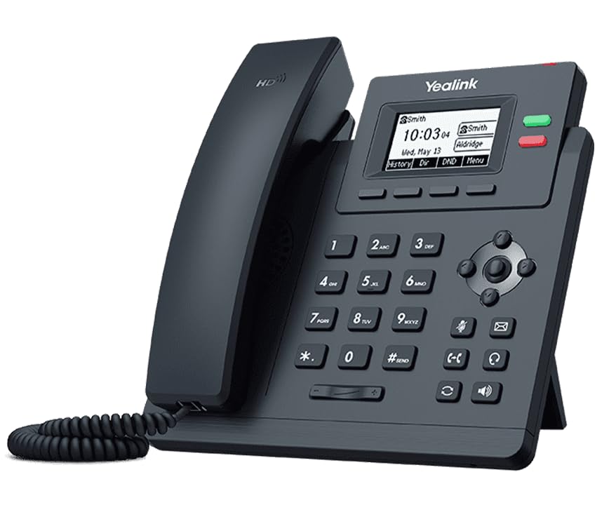 Yealink SIP-T31 Classical IP Phone | 2.3-inch 132x64 Graphical LCD, Yealink HD Voice, 2 SIP Accounts, Opus Codec, 2-Port 10/100M Ethernet
