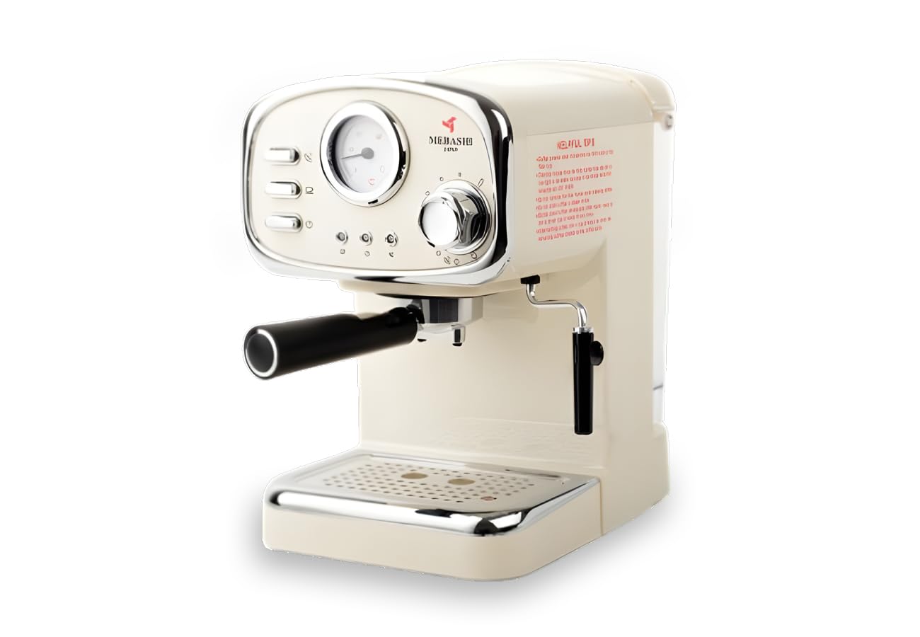 مايباشي ماكينة تحضير قهوة اسبريسو ME-ECM2010W - 20 بار، 1.25 لتر، اسود مع ميزان حرارة ومقبض بخار قابل للتعديل