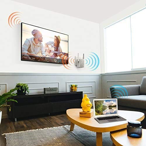 Tenda A15 AC750 Dual Band WiFi Repeater, 2 Omnidirectional Antennas for Remote Playback of 1080P HD Videos, Online Gaming and High-Speed Download