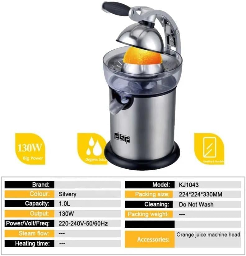 DSP Portable Electric Stainless Steel Orange Juicer KJ-1043 (130W)