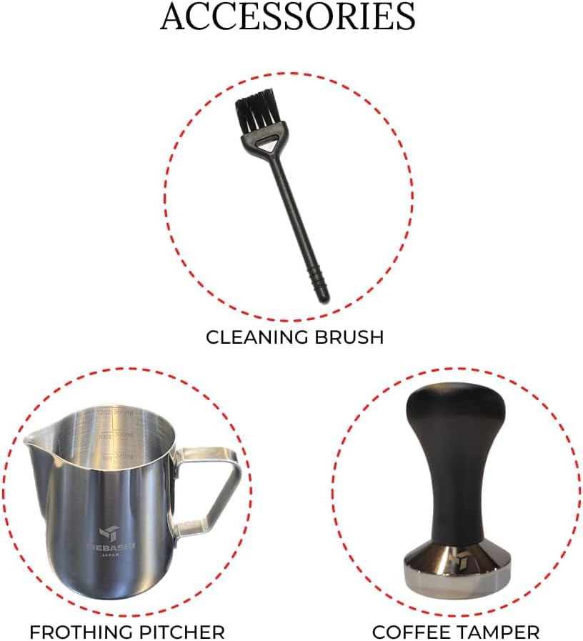 Mebashi Espresso Coffee Machine ME-ECM2033, Stainless Steel, 1.8L Capacity | 19 Bar Pressure, Milk Frother, Cappuccino, Latte Macchiato and Cafe Lungo for Home and Office (Silver)