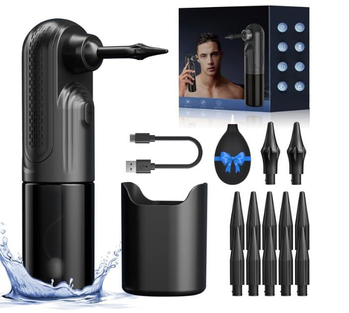 Ear Wax Removal - Water Powered Ear Cleaner - Ear Cleaner Electric Ear Cleaning Kit, Ear Irrigation Flushing System,Portable fully automatic handheld ear cleaner/water-powered ear cleaner