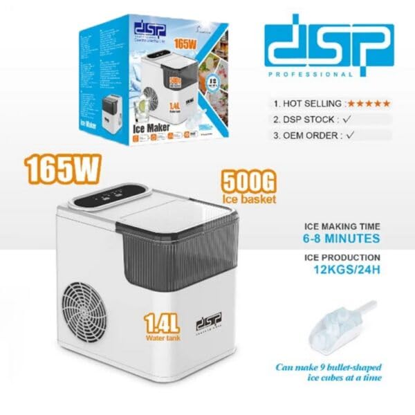 DSP Ice Maker Machine 165 Watts 1.4 Liter KD-8001