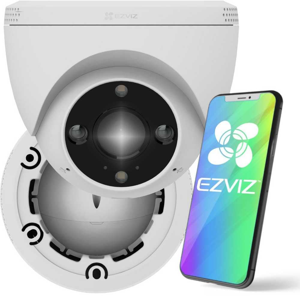 EZVIZ كاميرا مراقبة اتش 4 2 كيه قبة بدقة 3 ميجابكسل، تغطية واسعة، كاميرا ذكية للكشف عن الحركة