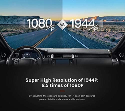 70mai Smart Dash Cam Pro Plus A500S 5MP Resolution / Free WiFi / 24 Hour Parking Monitor / 140° Wide Angle View / Dual Video Recording