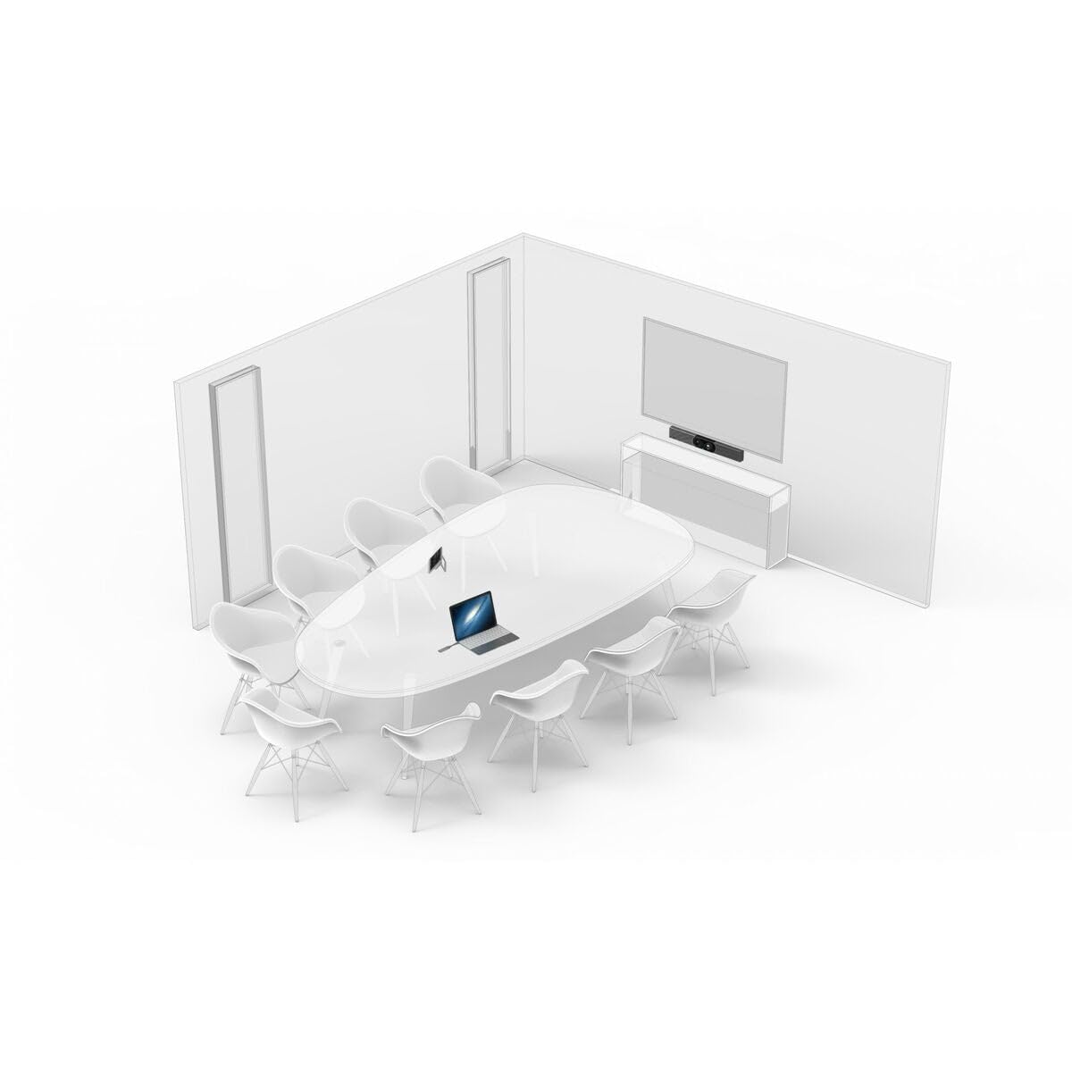 Yealink A30-020 Teams Fully Equipped Video Collaboration Bar/Meeting Bar for Medium Meeting Room - Set A30+CTP18 Touch Panel